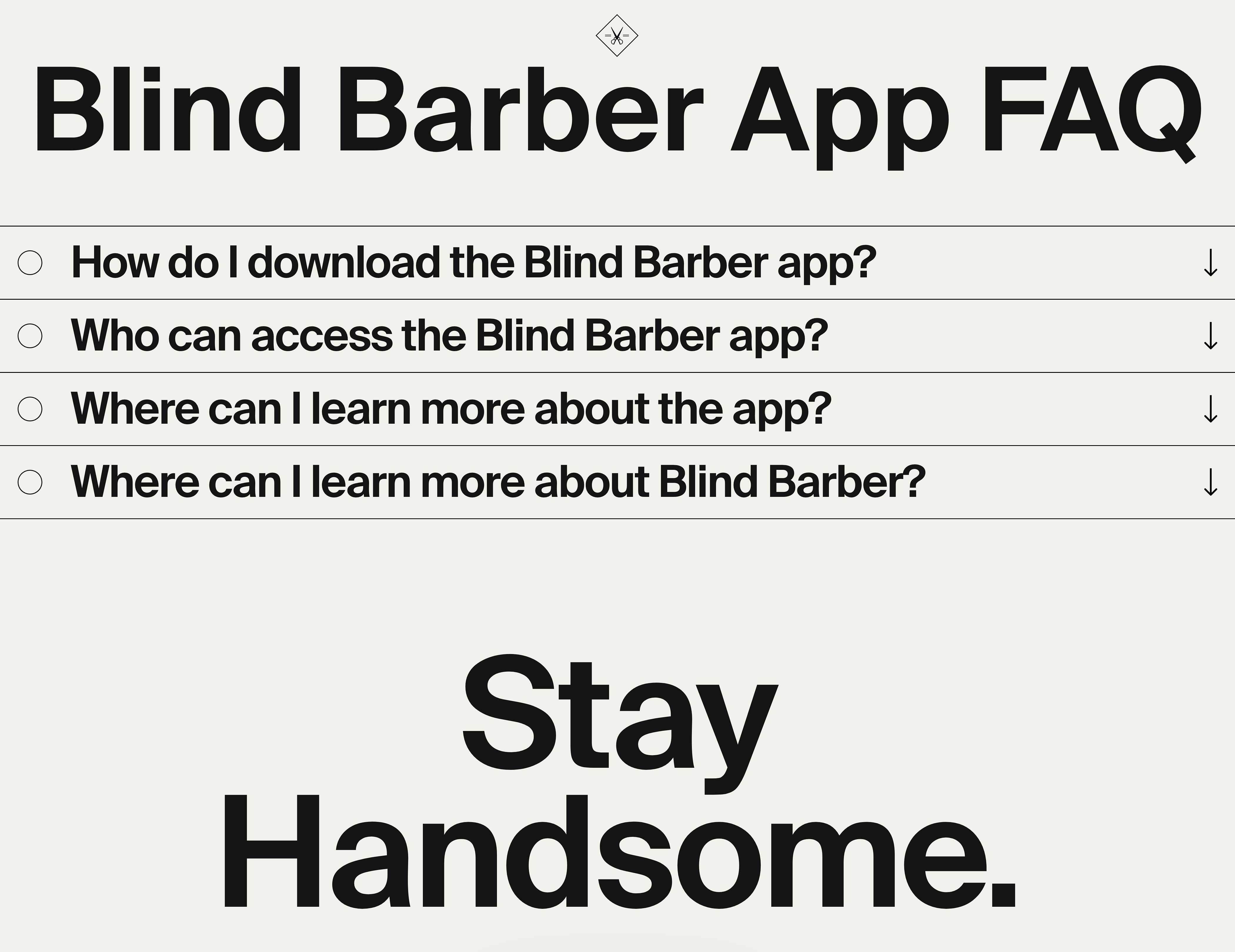 There's an App for that. Blind Barber's Apple-esque microsite.