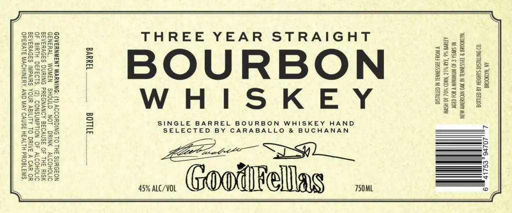 GOOD FELLAS LABEL 3 YRD BOURBON